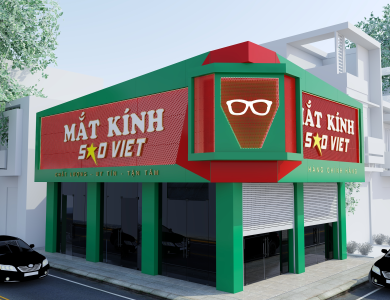 Thiết kế thi công Bảng hiệu mắt kính Sao Việt