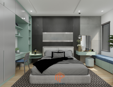 Thiết kế nhà phố 2 phòng ngủ 76m2