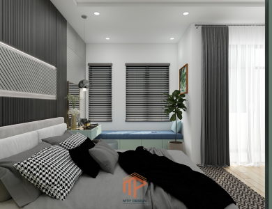 Thiết kế nhà phố 2 phòng ngủ 76m2