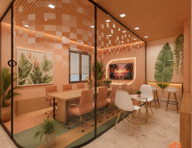 Thiết Kế Thi Công Văn Phòng Phong Cách Tropical Pastel 