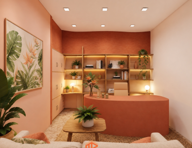Thiết Kế Thi Công Văn Phòng Phong Cách Tropical Pastel 