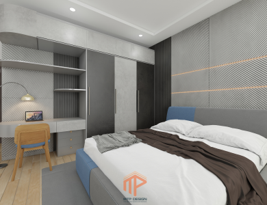 Thiết kế nhà phố 2 phòng ngủ 76m2