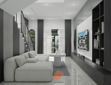 Thiết kế nhà phố 2 phòng ngủ 76m2