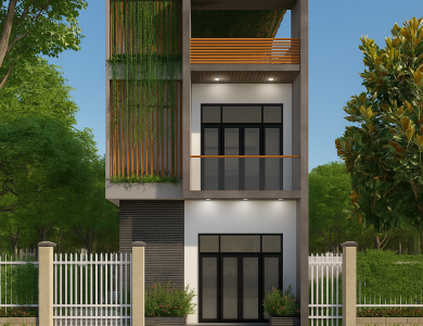 Thiết kế nhà phố 2 phòng ngủ 76m2