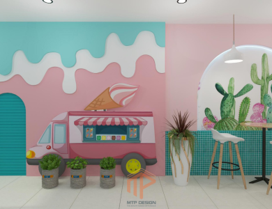 Setup mô hình quán kem, trà sữa ITALIO