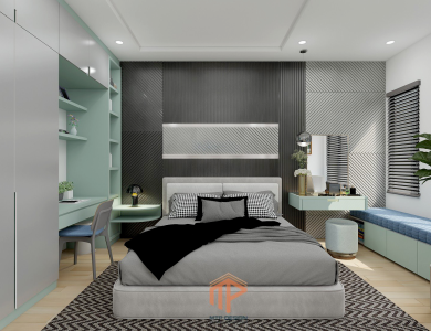 Thiết kế nhà phố 2 phòng ngủ 76m2