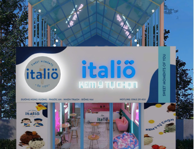 Bảng hiệu quán kem ITALIO