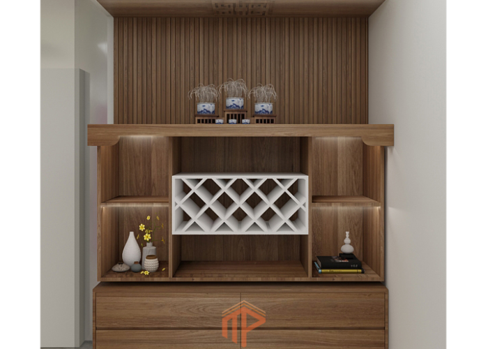 Tủ trang trí kêt hợp kệ thờ