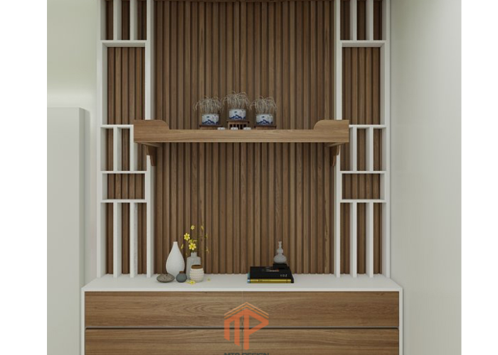 Tủ trang trí kêt hợp kệ thờ